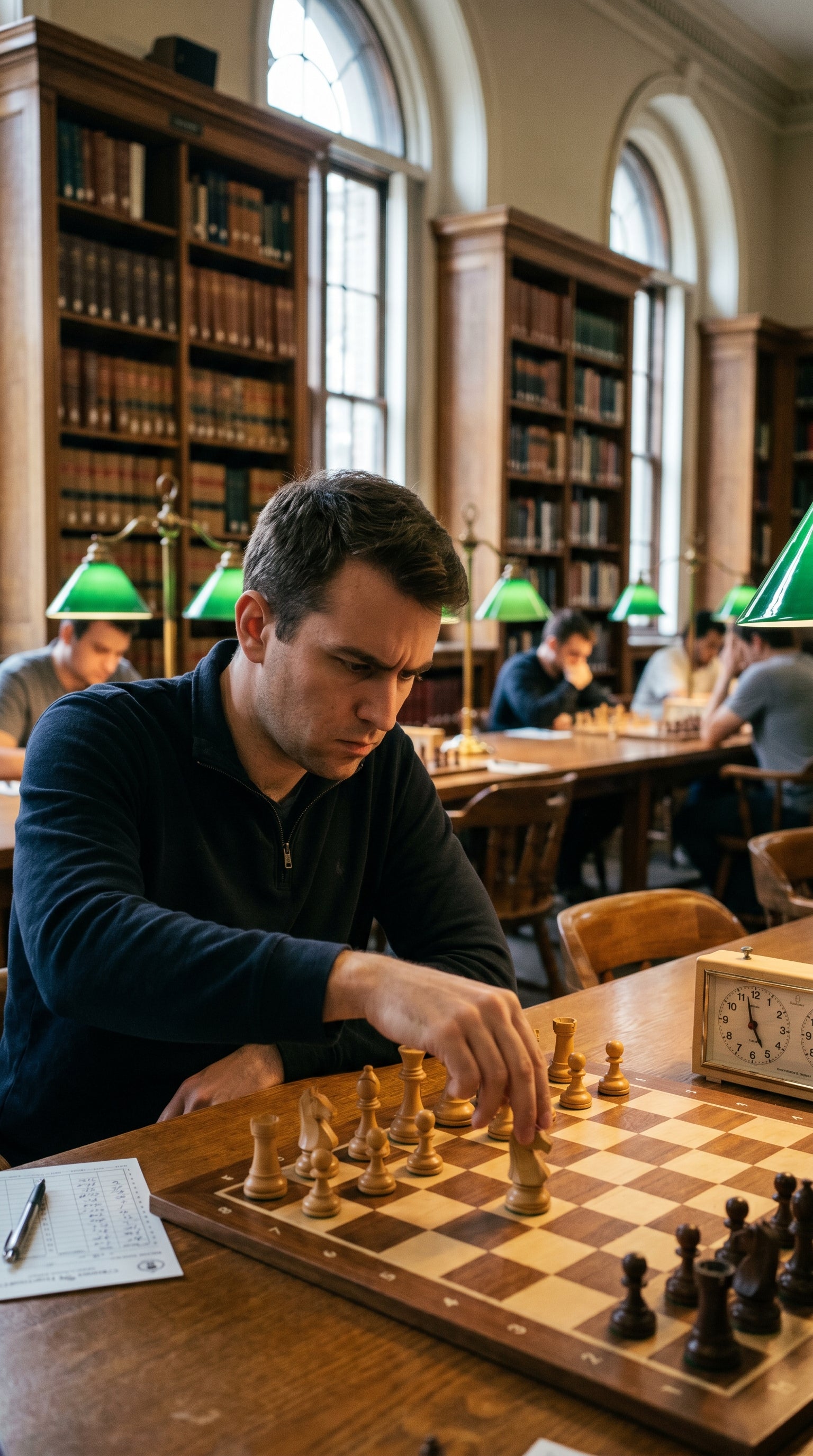 Chess player calculating next move
